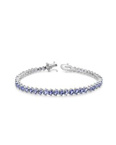 7.84 Cts Tanzanite Tennis Bracelet in 925 Sterling Silver