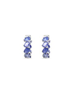 7.35 Cts Tanzanite Hoop Earring in 925 Sterling Silver