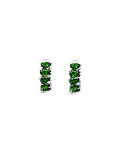 7.05 Cts Chrome Diopside Hoop Earring in 925 Sterling Silver