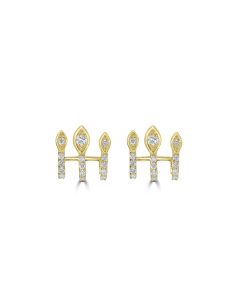 0.61 Cts White Diamond CANDLES Earring in 14K Yellow Gold