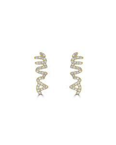 0.28 Cts White Diamond "MRS" Earring in 14K Yellow Gold