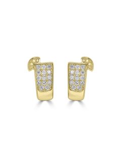0.15 Cts White Diamond COCKTAIL Earring in 14K Yellow Gold