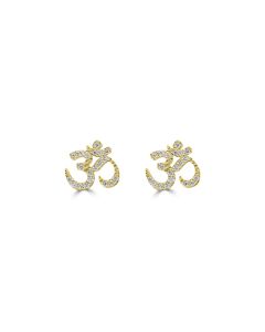 0.28 Cts White Diamond OM Earring in 14K Yellow Gold