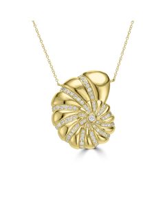 0.46 Cts White Diamond ROUND Pendant in 14K Yellow Gold