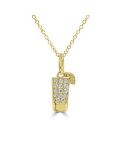 0.07 Cts White Diamond COCKTAIL Pendant in 14K Yellow Gold