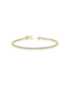 2.27 Cts Lab Grown Diamond Tennis Bracelet in 925 Yellow Gold Plated
