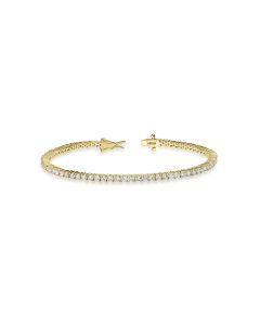 3.66 Cts Lab Grown Diamond Tennis Bracelet in 925 Yellow Gold Plated
