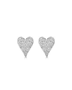 1.31 Cts Lab Grown Diamond Heart Earring in 925 Platinum Plated