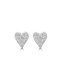0.55 Cts Lab Grown Diamond Heart Earring in 925 Platinum Plated