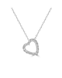 0.54 Cts Lab Grown Diamond Heart Necklace in 925 Platinum Plated