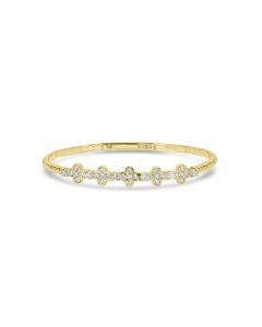 1.46 Cts Lab Grown Diamond Flex Bracelet in 925 Yellow Gold Plated