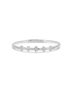 1.46 Cts Lab Grown Diamond Flex Bracelet in 925 Platinum Plated