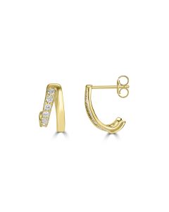0.47 Cts Lab Grown Diamond Stud Earring in 925 Yellow Gold Plated
