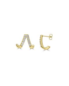 1.14 Cts Lab Grown Diamond Stud Earring in 925 Yellow Gold Plated