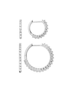 1.02 Cts Lab Grown Diamond Hoop Earring in 925 Platinum Plated