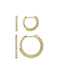 1.02 Cts Lab Grown Diamond Hoop Earring in 925 Yellow Gold Plated