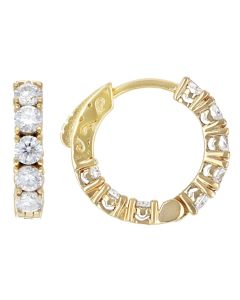 1.60 DEW Moissanite Earring in 925 Yellow Gold Plated