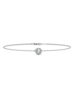 0.50 DEW White Moissanite Bracelet in 14K White Gold