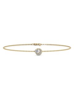 0.50 DEW White Moissanite Bracelet in 14K Yellow Gold