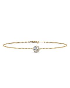 0.90 DEW White Moissanite Bracelet in 14K Yellow Gold