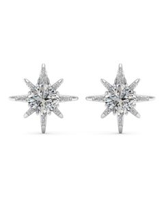 3.40 DEW White Moissanite Earring in 14K White Gold