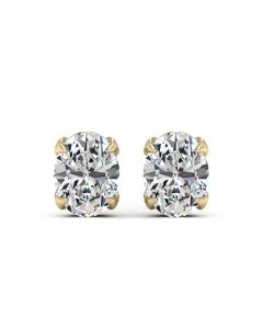 3.00 DEW White Moissanite Earring in 14K Yellow Gold