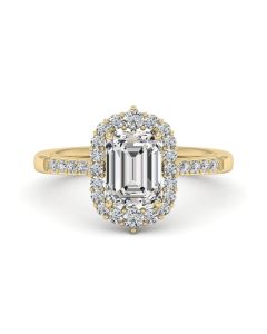 2.00 DEW Octagon White Moissanite Ring in 14K Gold