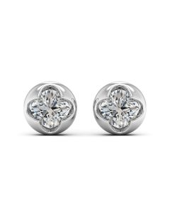 2.20 DEW White Moissanite Earring in 14K White Gold