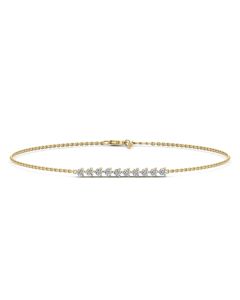 1.10 DEW White Moissanite Bracelet in 14K Yellow Gold