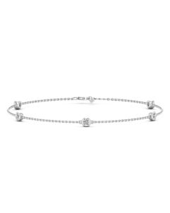 0.55 DEW White Moissanite Bracelet in 14K White Gold