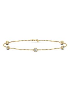 0.55 DEW White Moissanite Bracelet in 14K Yellow Gold
