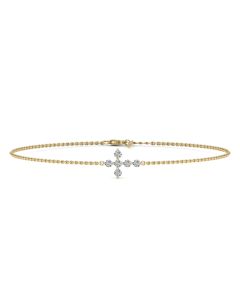 0.66 DEW White Moissanite Bracelet in 14K Yellow Gold