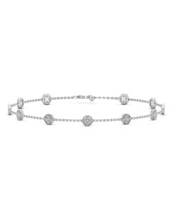 1.32 DEW White Moissanite Bracelet in 925 Platinum Plated
