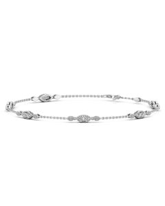 1.50 DEW White Moissanite Bracelet in 925 Platinum Plated