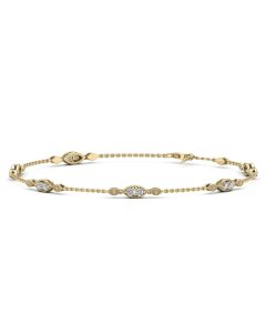 1.50 DEW White Moissanite Bracelet in 14K Yellow Gold