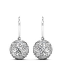 0.50 DEW White Moissanite Earring in 925 Platinum Plated