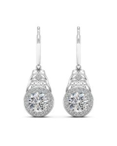 1.68 DEW White Moissanite Earring in 925 Platinum Plated