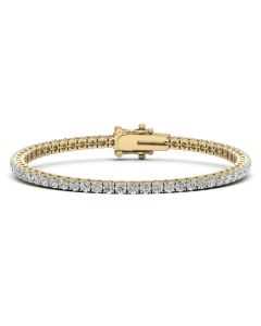 10.25 DEW White Moissanite Bracelet in 14K Yellow Gold