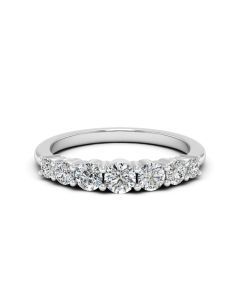 0.93 DEW Round White Moissanite Ring in 14K White Gold
