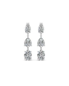 0.72 DEW White Moissanite Earring in 925 Platinum Plated
