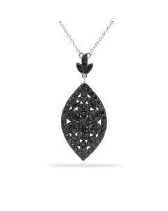 2.50 Cts Black Diamond Pendant in 925 Two Tone
