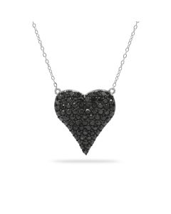 2.49 Cts Black Diamond Necklace in 925 Two Tone