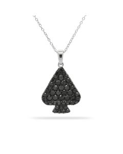 2.06 Cts Black Diamond Pendant in 925 Two Tone