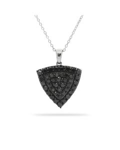 2.78 Cts Black Diamond Pendant in 925 Two Tone
