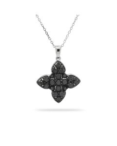 2.51 Cts Black Diamond Pendant in 925 Two Tone
