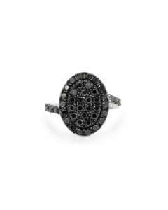 1.84 Cts Black Diamond Ring in 925 Two Tone