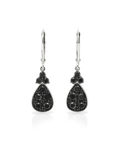 2.11 Cts Black Diamond Earring in 925 Two Tone