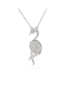 0.75 Cts White Diamond Pendant in White Rhodium Plated 925 Sterling Silver