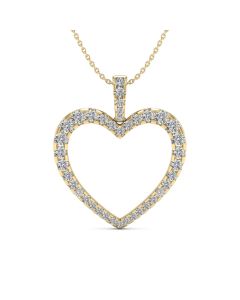 2.68 DEW Round White Moissanite Pendant in 14K Yellow Gold