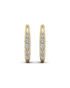 0.33 DEW White Moissanite Earring in 14K Yellow Gold